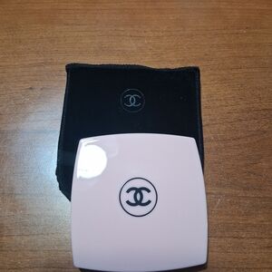 Chanel Pink Compact with Black Pouch